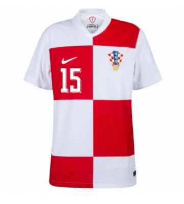 Kroatien Mario Pasalic #15 Hjemmebanetrøje EM 2024 Kortærmet